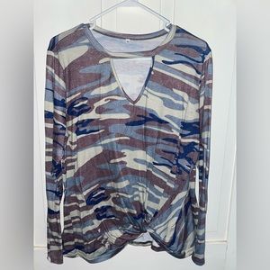 Camo, long sleeve, shirt.